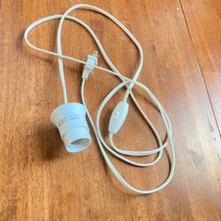 White Lamp Cord with Socket and Switch 60W Type A