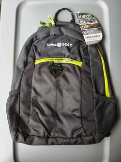 NEW Swiss Gear Student Backpack Black/Yellow Zipper with Padded Laptop Compartment