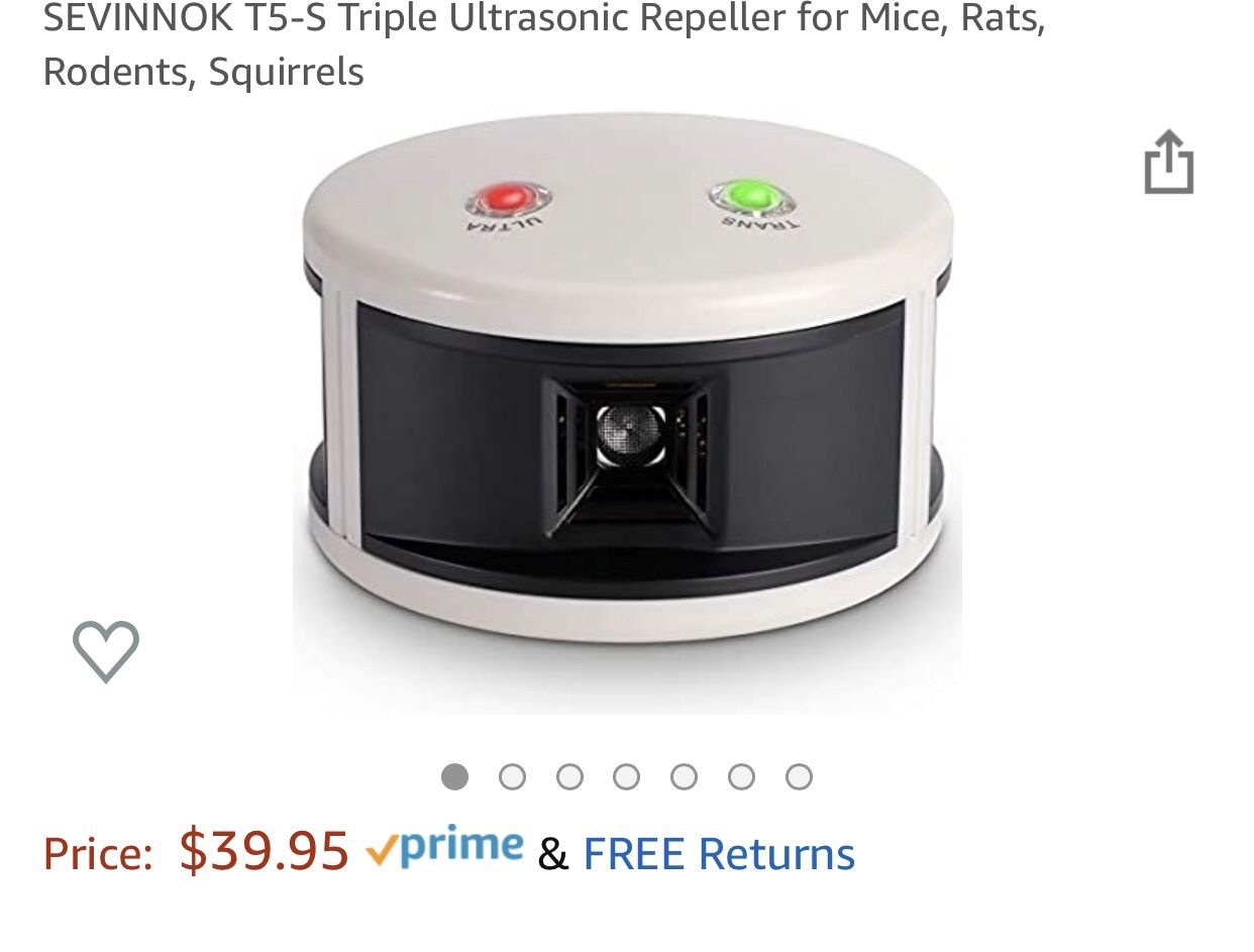 T5-S Triple Ultrasonic Repeller for Mice, Rats, Rodents, Squirrels