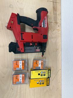Milwaukee 18-Gauge Cordless Brad Nailer with nails