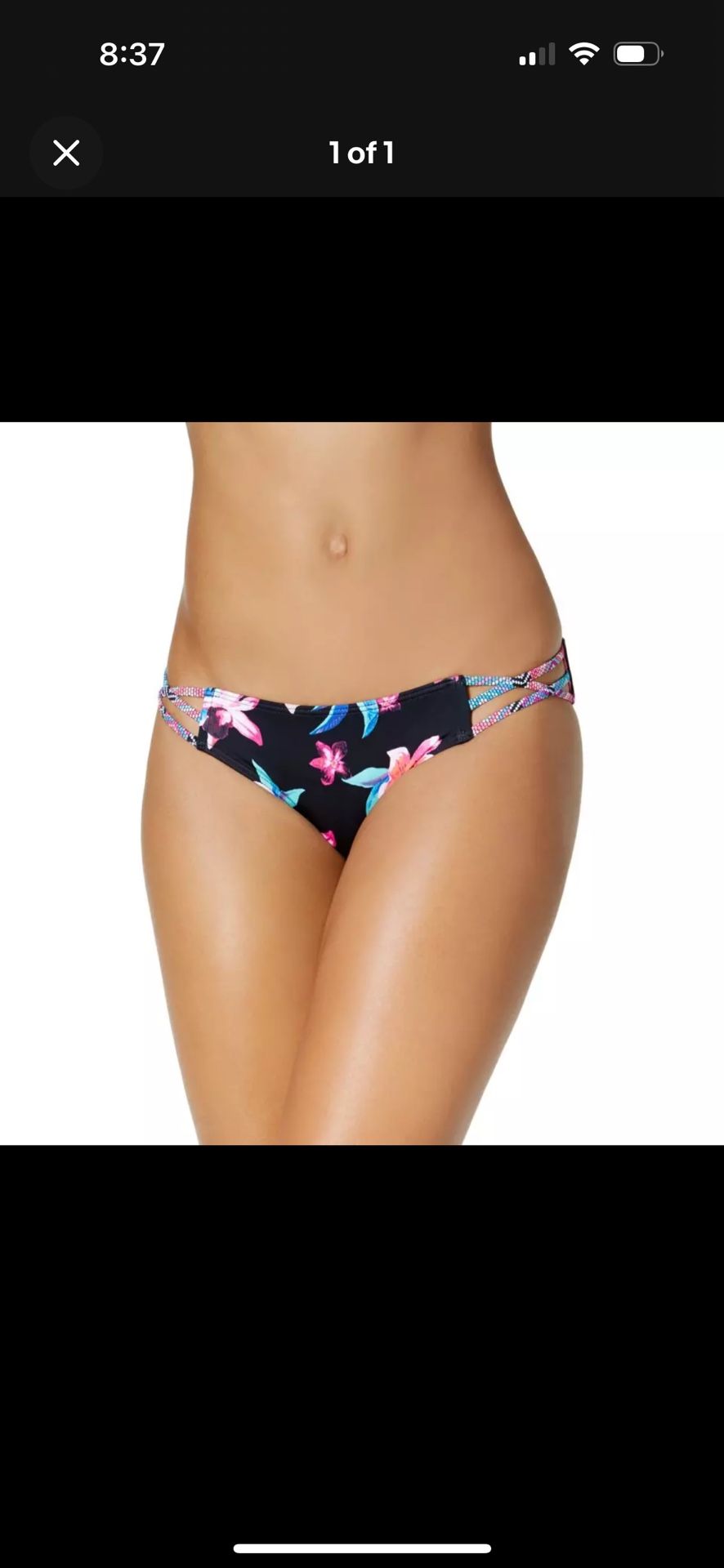 Sundazed Womens Stunner Pink Hipster Floral Bikini Swim Bottom Large