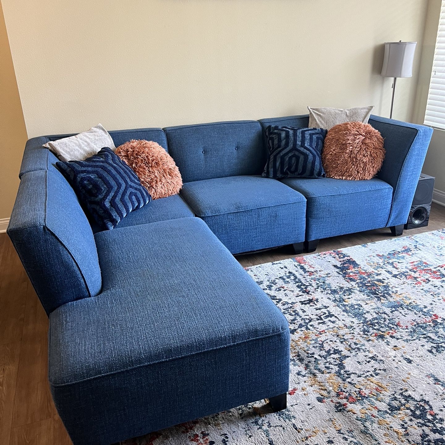 Blue Fabric Couch 