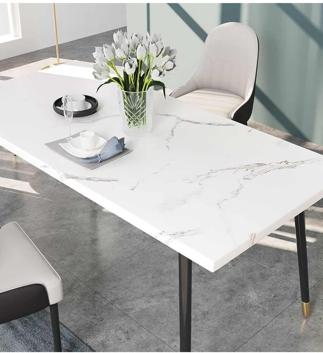 Matte White Marble Contact Paper for Countertops Peel and Stick Countertops Waterproof Marble Wallpaper for Kitchen 15.7''x354'' Self Adhesive Counter
