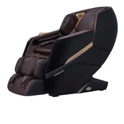 LUXE 3D Brown Faux leather Powered Reclining Massage Chair