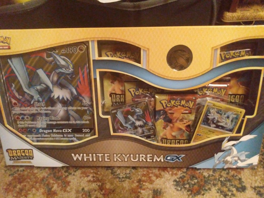 Unopened Pokemon Dragon Majestry Special Collection White Kyhurem Gx Box Set