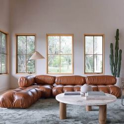 Camaleonda Sofa by Mario Bellini in Vintage Leather-Cognac