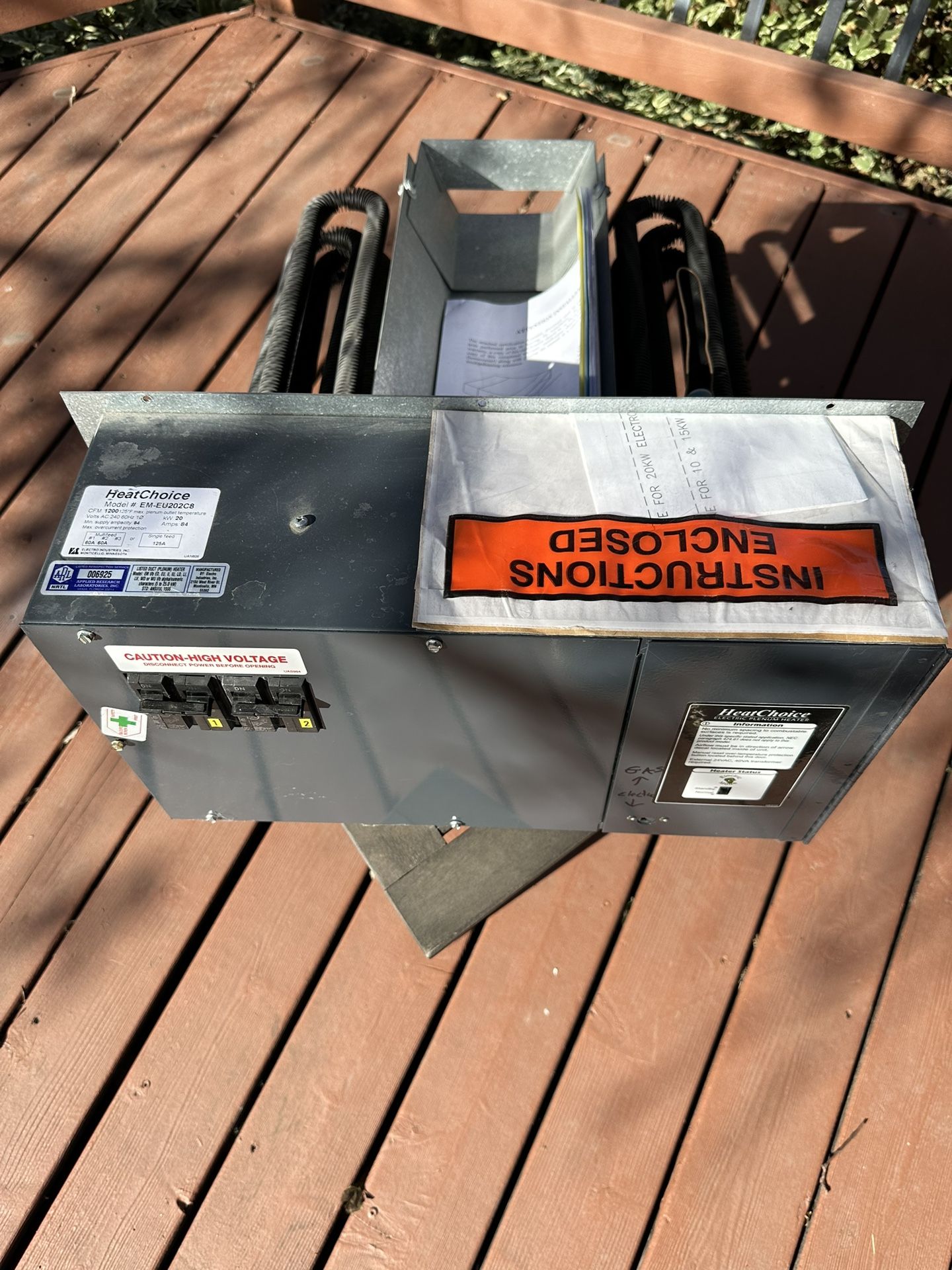 Heat Choice plenum heater Model # EM-EU202C8