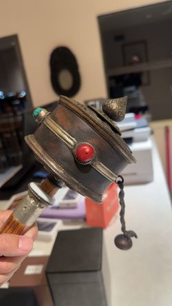 Vintage Silver Tibetan Prayer Wheel