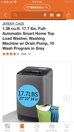 New Small Washer 1.38 cu.ft.