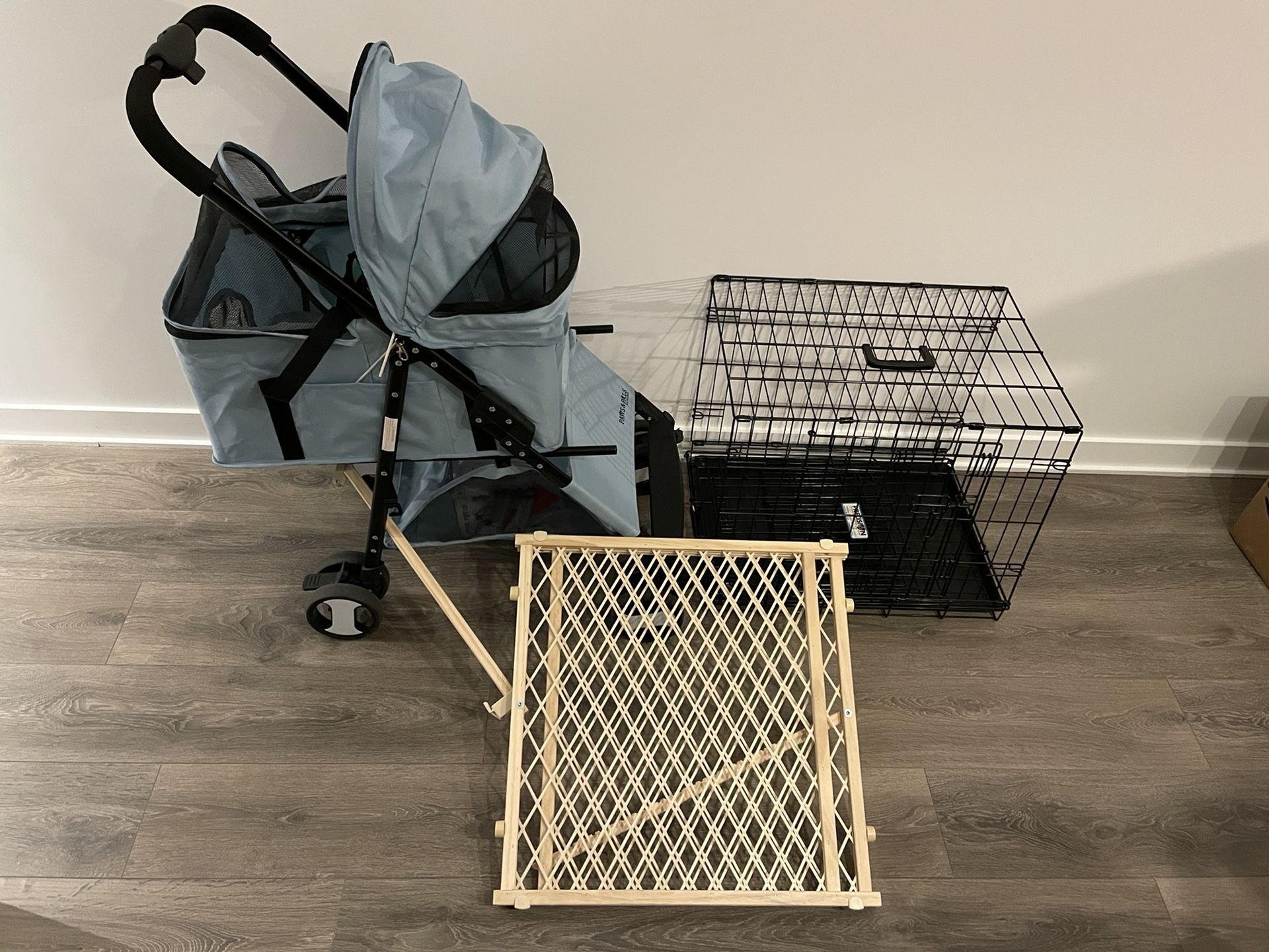 Puppy Essentials Pack - Convertible Stroller, Crate, and Gate