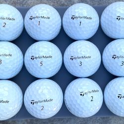 Taylor Made Golf Balls One Dozen TP5 / TP5X White, Excellent Condition.