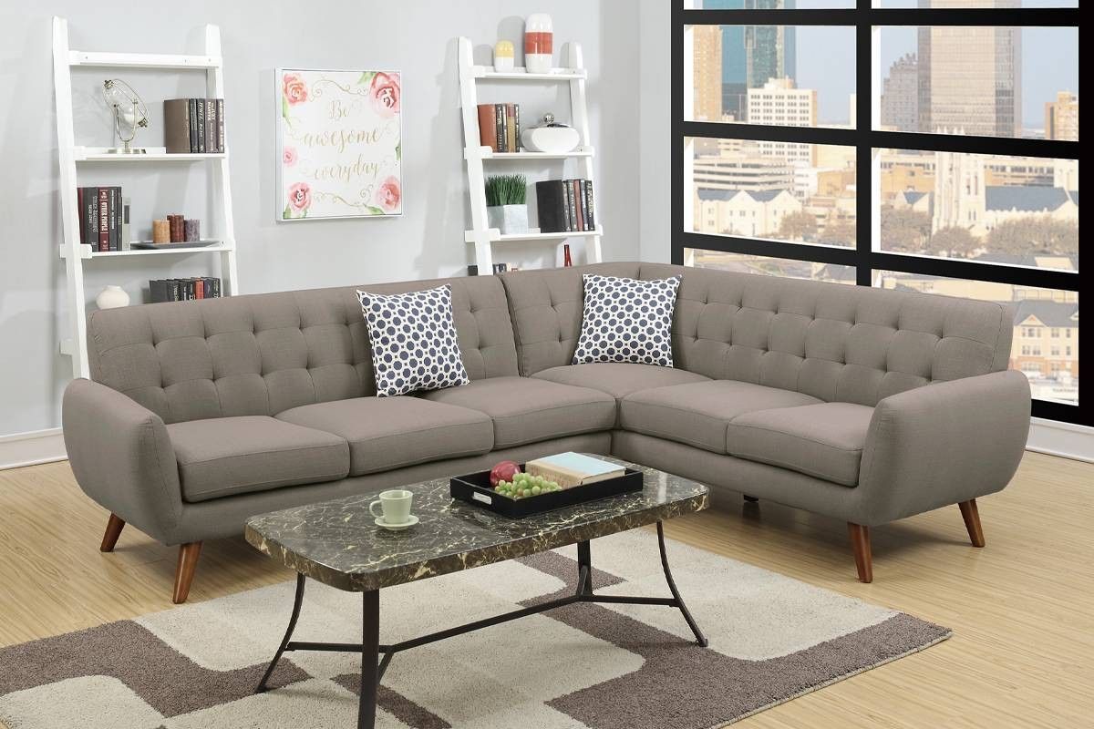 Brand New Grey Retro Style Sectional Sofa