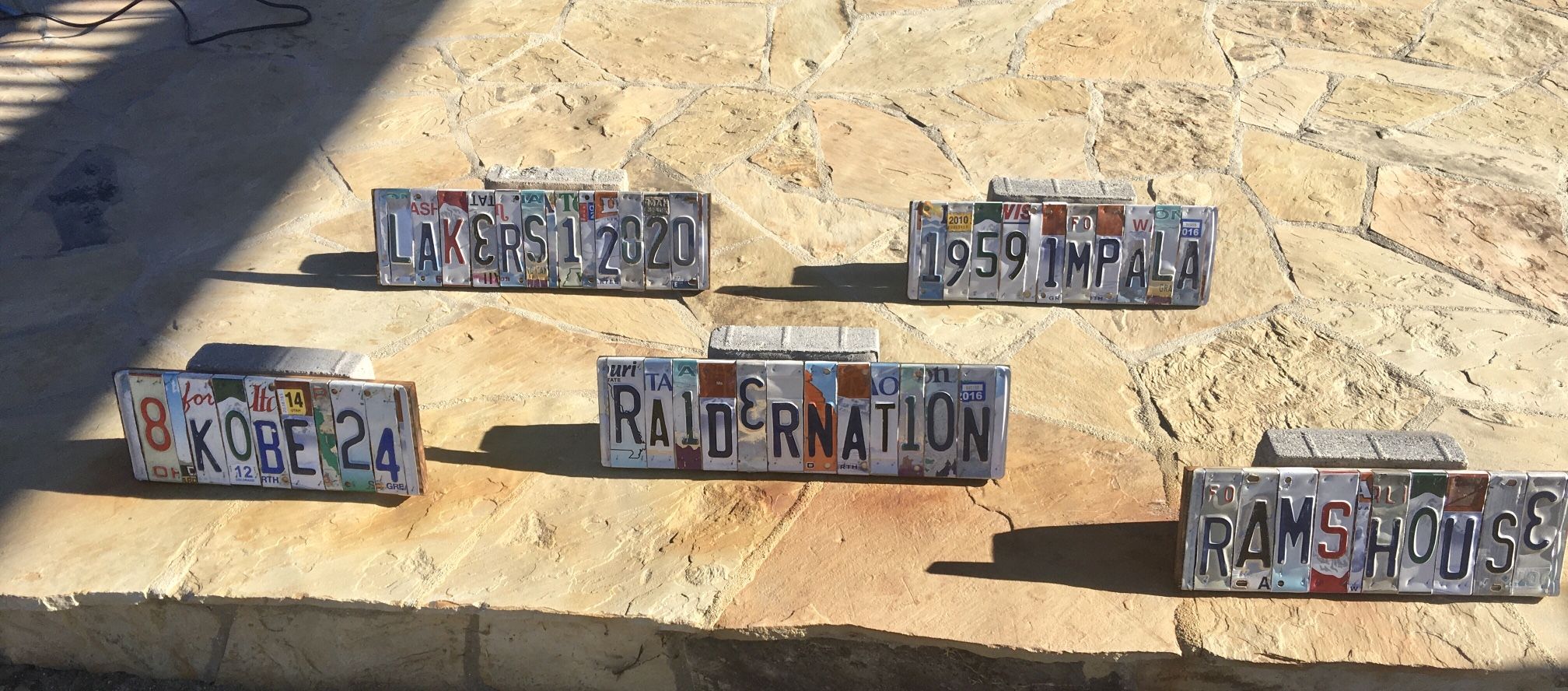 Custom license plate signs. Dodgers Raiders Lakers Rams