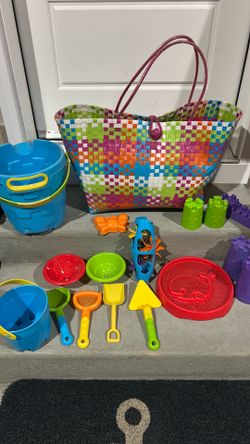 Sand toys with plastic bag