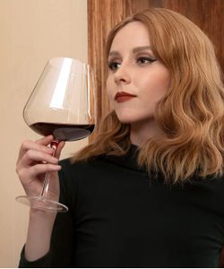 Set of 4 Red Wine Glasses, 28 oz Large Wine Glasses, Hand Blown Crystal Clearer, Lighter for Tasting, Unique Gifts for Anniversary, Birthday, Wedding,