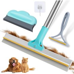 Dog&Cat Hair Remover Scraper Rake with 54” Adjustable Long Handle, 3 Pcs Carpet Brush Rake