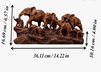 Elephant Family Resin Figurine Sculpture