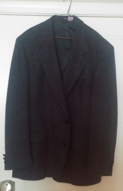 Men's 44L Navy Wool Blend Classic Sportscoat