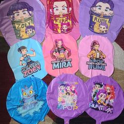 Kpop Demon Hunters Balloons Kpop Demon Hunters Backdrop Zoey Mira Rumi Derpy
