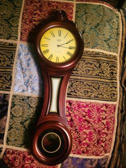 Big Beautiful JC PANNY Home Collection Banjo Quartz Clock - Chimes - 38" high 13" wide 5.75" deep