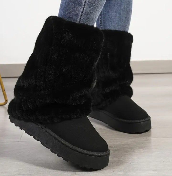 Black Fur Boots