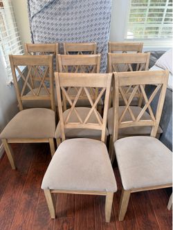 6 beige chairs