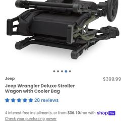 Jeep Wrangler Deluxe Stroller Wagon With Cooler Bag
