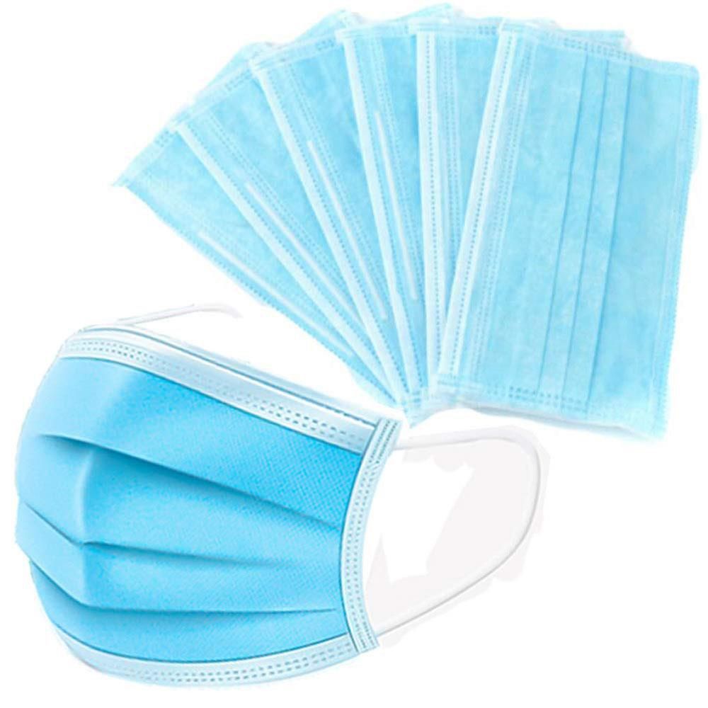 Blue ear loop face masks. 10 packs, total of 200 masks.