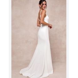Feeling of Forever White Sleeveless Mermaid Maxi Dress