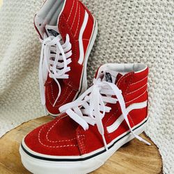 Vans Sk8 Hi Top Red Size 1 Like New  Kids Size 👈🏻