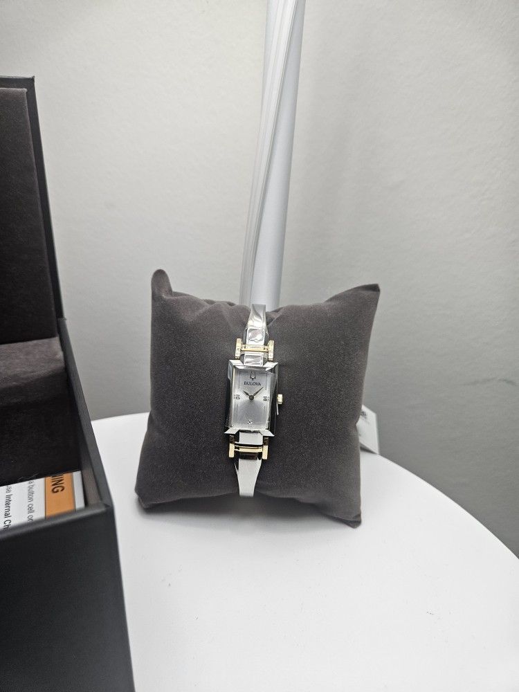 Bulova Mother of Pearl Dial Two Tone Stainless Steel Bangle  display picture 1