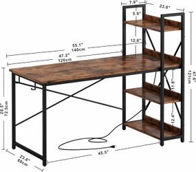 Computer Desk with Metal Frame