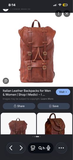 I Medici leather Italian large backpack