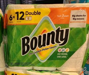 Bounty 6 rolls doubles...$10 each pack