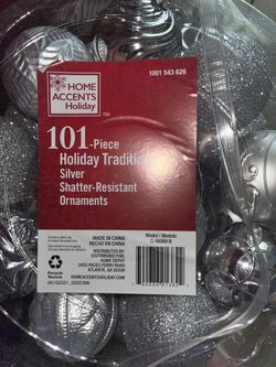 101 Piece Silver Christmas Ornaments 