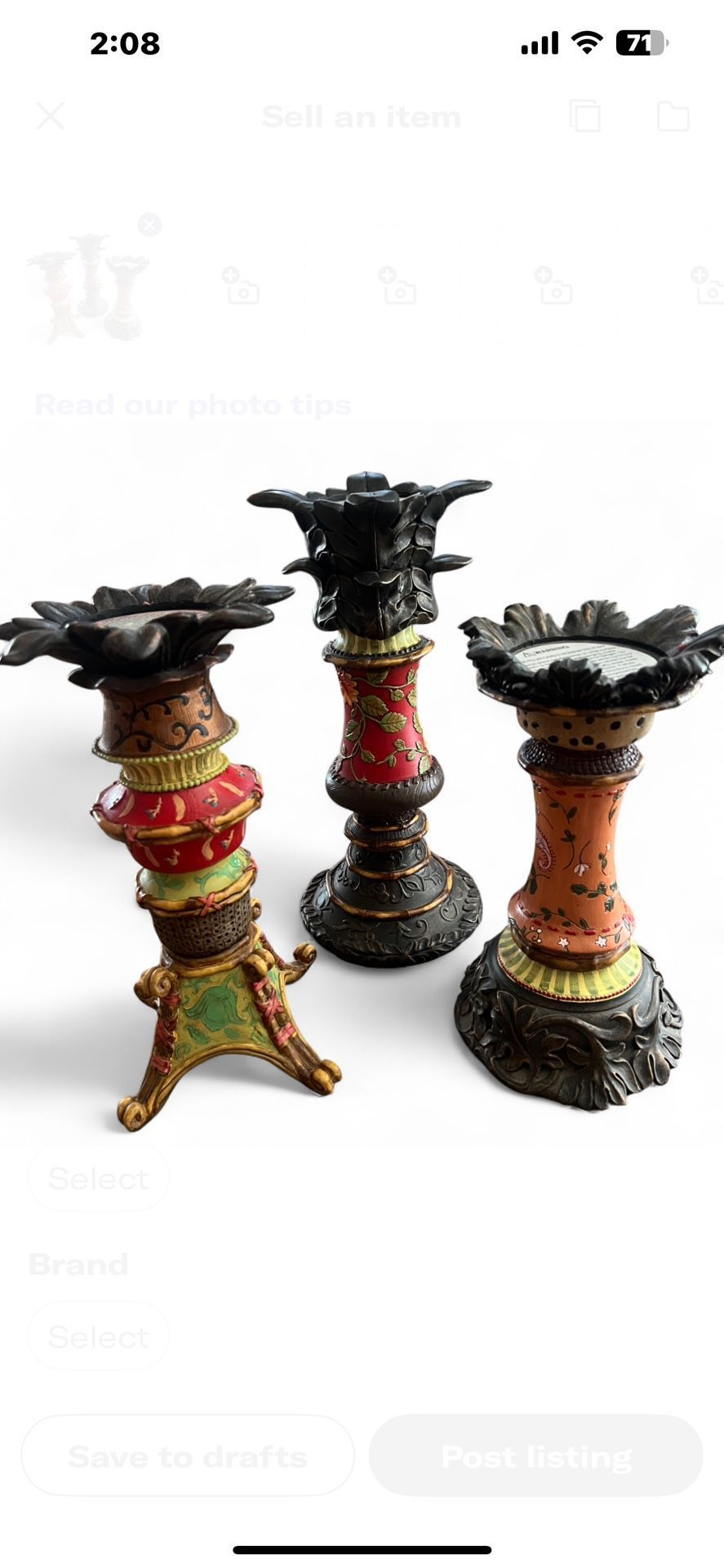 Color Whimsical Candlesticks Candle Holders 