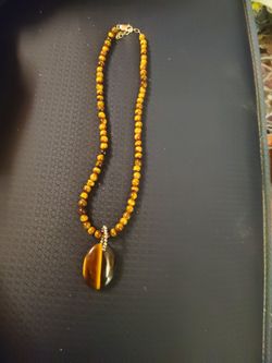 Tigereye Necklace Silver Clasp