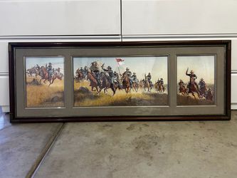 Frank McCarthy Cavalry Western Art Triptych – Framed 3-Panel Print