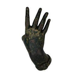Antique Heavy Bronze "Lady's Right Hand" Sculpture Paperweight with 4 Fingers