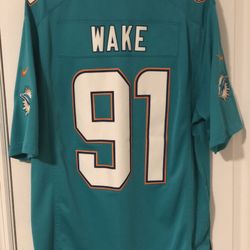 Miami Dolphins On Field Jersey 91 Cameron Wake. Size Large