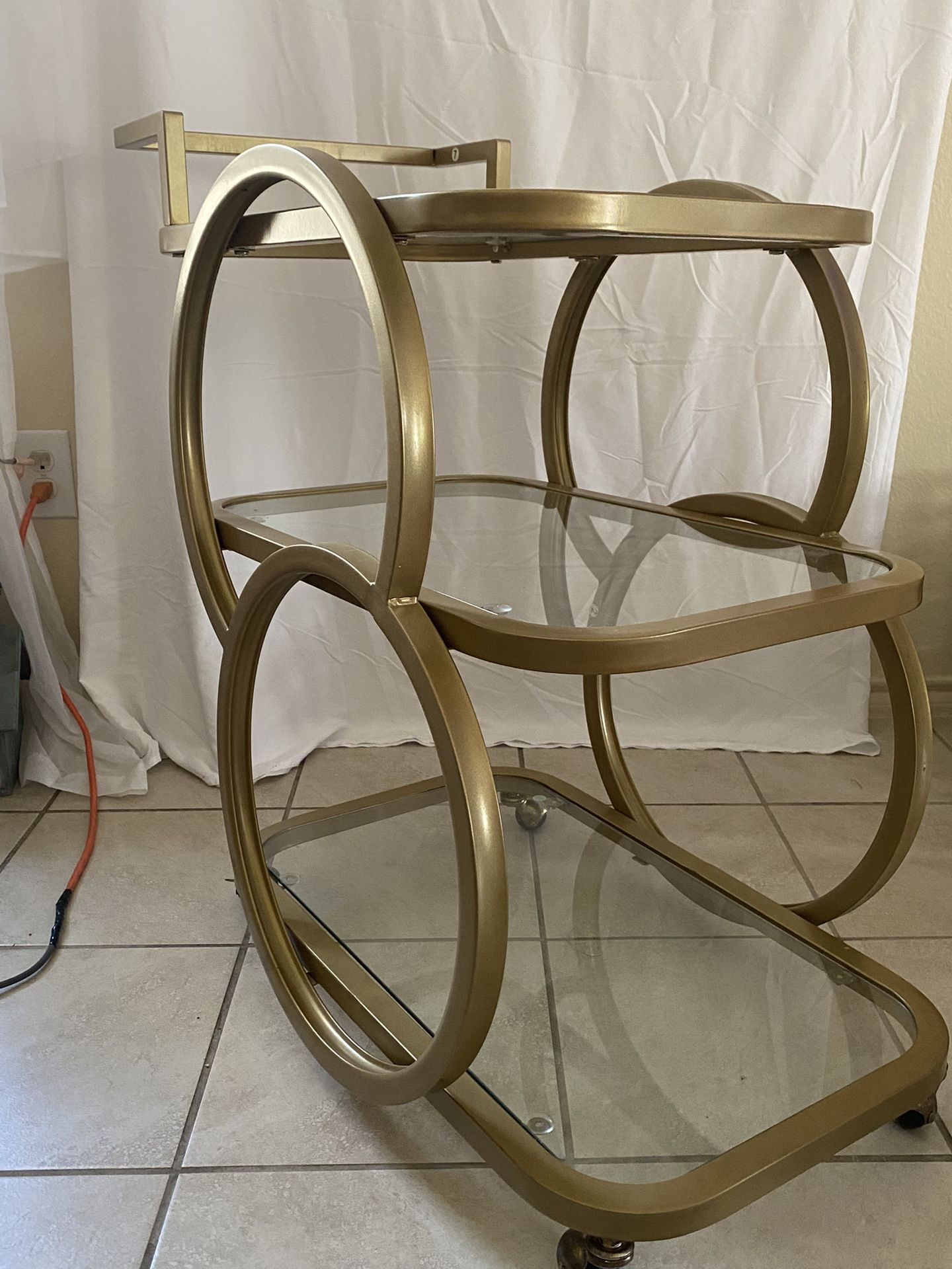 Bar Carts with 3 Tier Shelves, Rolling Bar Carts on Wheels