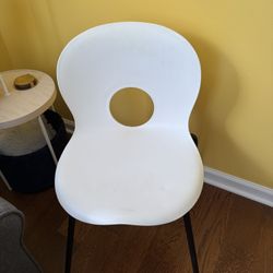 White Laminated Wood Chair  $7