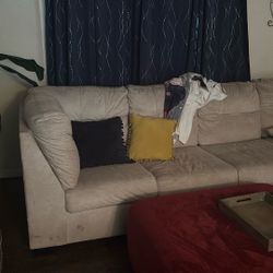 big white sectional couch practically brand new 