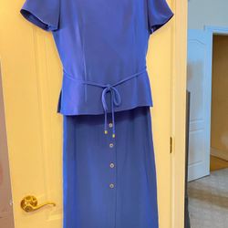 Kasper Blue maxi dress 4P casual work dress