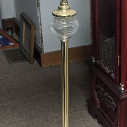 Antique Vintage Gold Brass Floor Lamp 