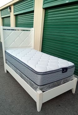 TWIN BED FRAME WITH BOX AND MATTRESS