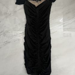 Fashion nova Black ruched off the shoulder dress