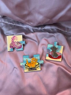 Disney Cats Puzzle Piece Enamel Pin Set