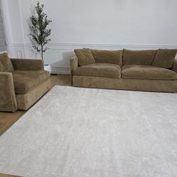 Crate Barrel Deep Sofa And Chair