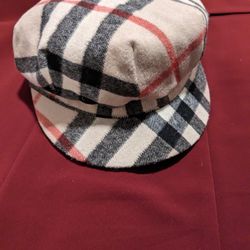 Authentic Burberry House Check Pageboy Cap Perfect Condition 